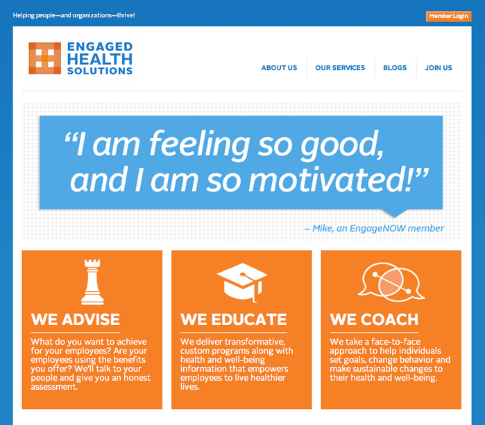 Engaged Health Solutions website 2