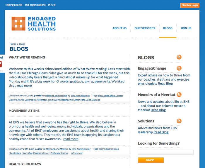 Engaged Health Solutions website 6
