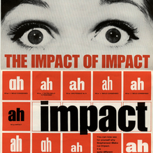 “The Impact of Impact” typeface advert brochure