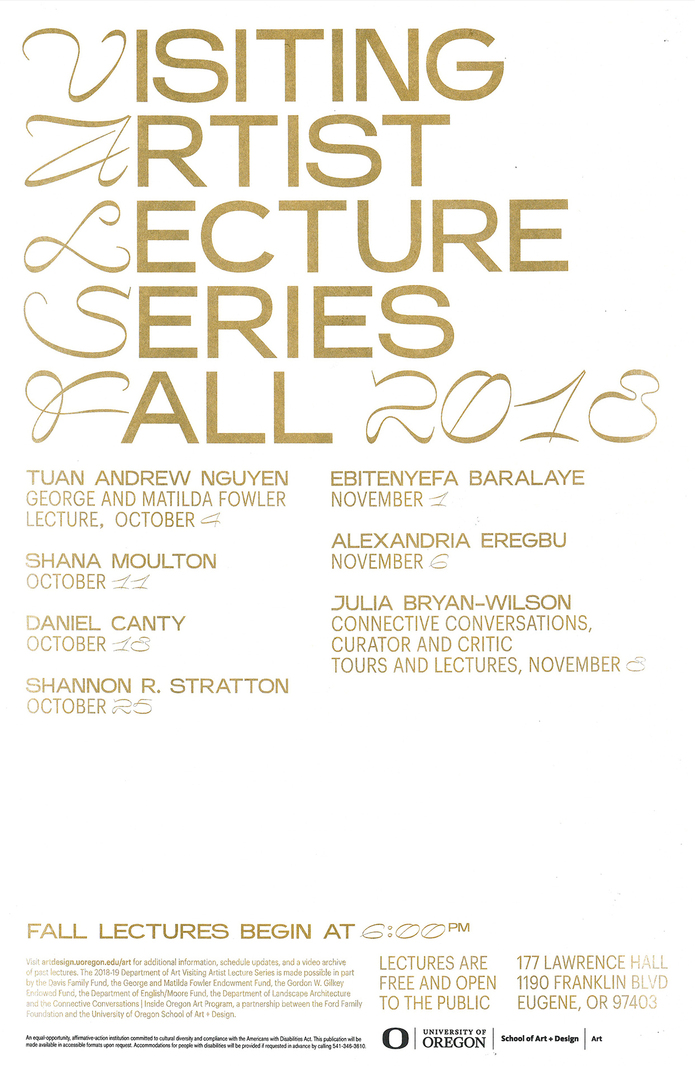 University of Oregon, Visiting Artist Lecture Series 6