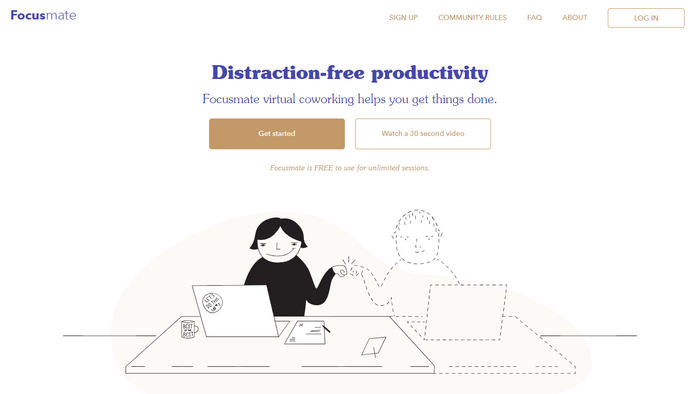 Focusmate website 1