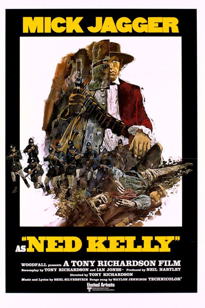 An alternate poster shows the same typography and the same split screen / split personality image concept but this time it is executed as an illustration, with some extra guns and death.