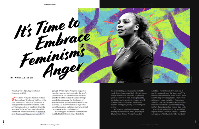“The Future Is Furious” interior spread (Jessica De Jesus, design lead)