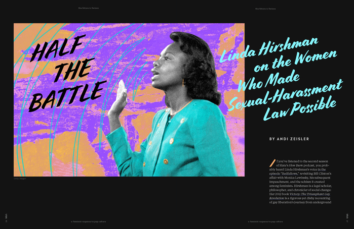 “The Future Is Furious” interior spread (Jessica De Jesus, design lead)