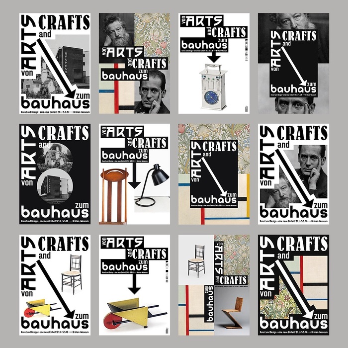 A peek into the process: preliminary sketches by Gerwin Schmidt. He eventually settled on the most effective layout, with the type at the top, in stacked and staggered black boxes, and a photograph of a single object underneath. A&nbsp;series of three posters was selected for print.
