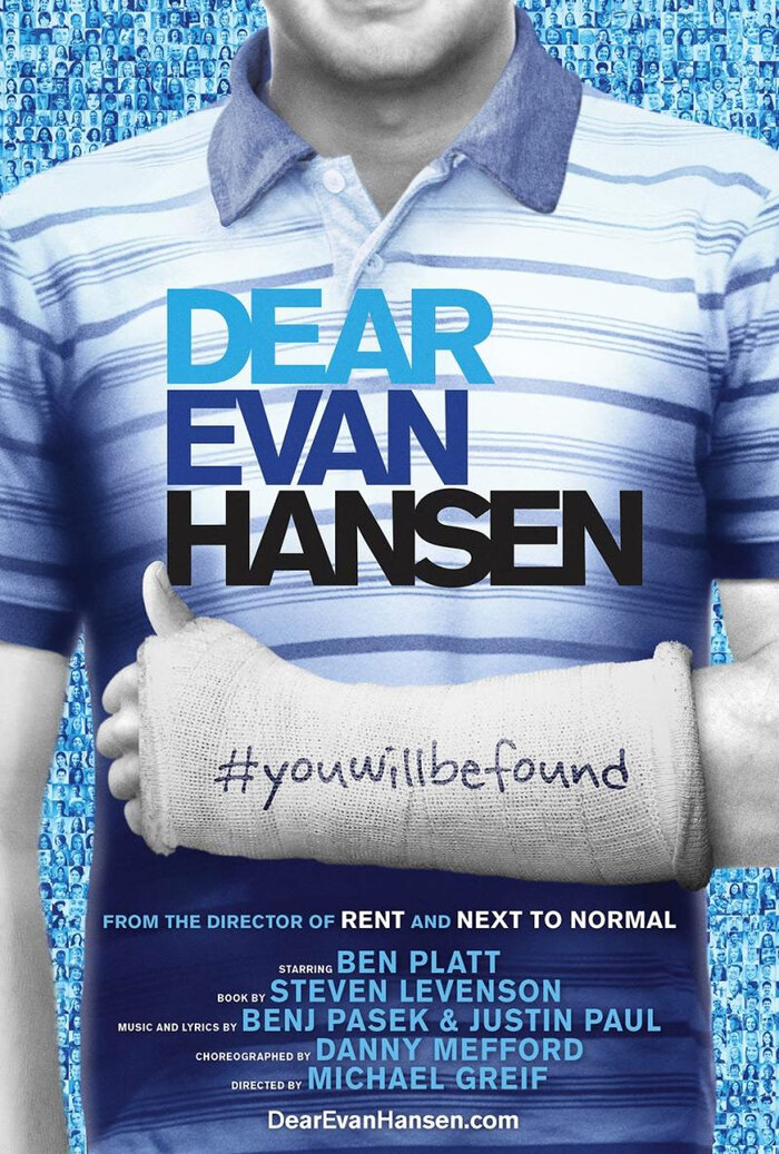 “You Will Be Found.” The official poster for the Broadway production of the Tony Award-winning musical, Dear Evan Hansen. Poster design by Serino Coyne.