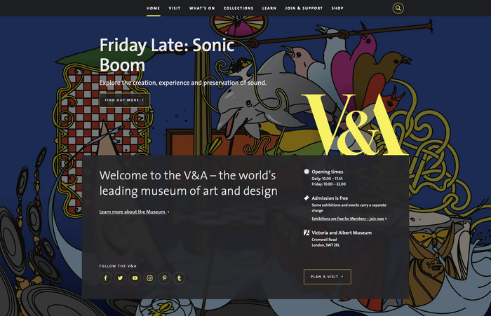 V&amp;A website 1