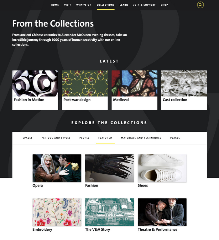Collections index page