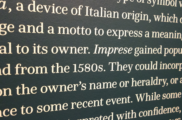 Section text on wall