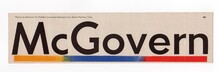 1972 George McGovern Campaign bumper stickers