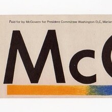 1972 George McGovern Campaign bumper stickers 1972 George McGovern Campaign bumper stickers