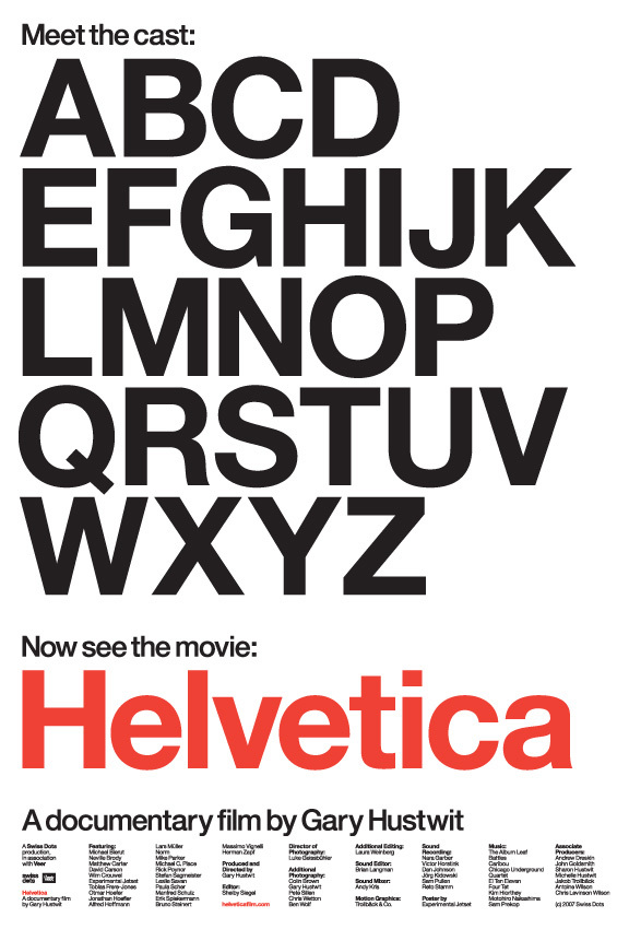 Posters for the Film Helvetica - Fonts In Use