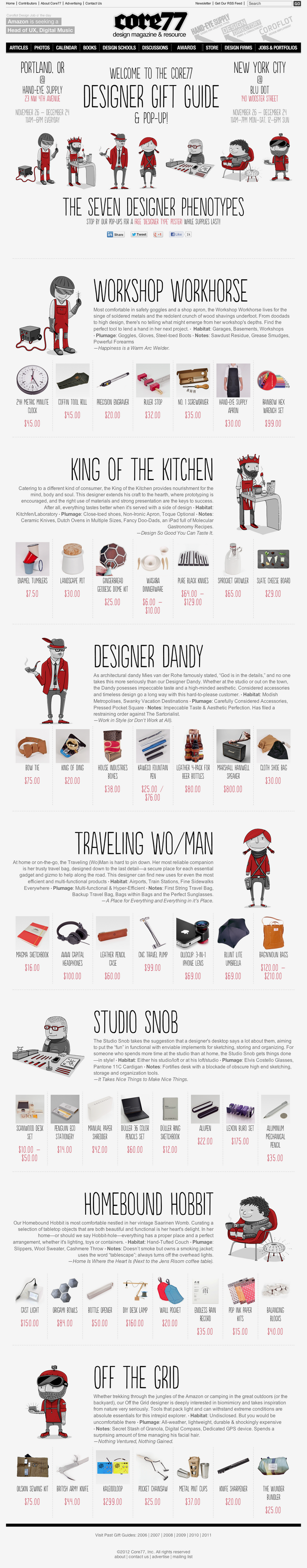 Core77 Designer Gift Guide: The Seven Designer Phenotypes 1