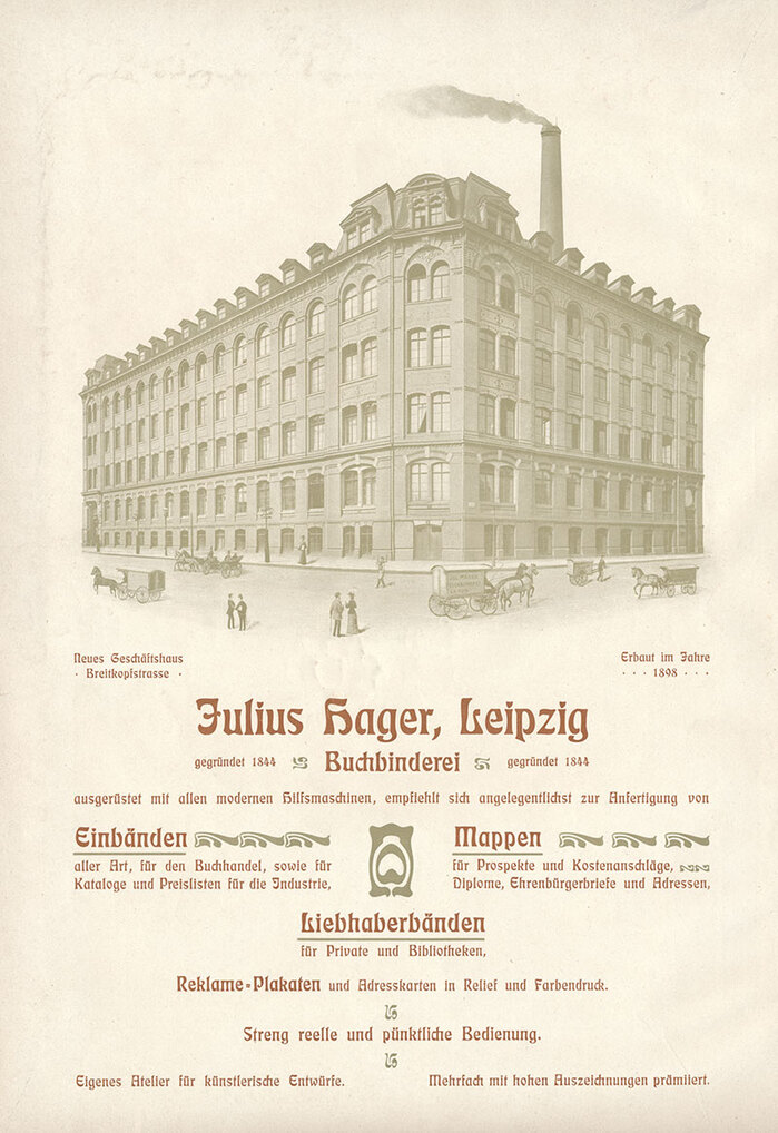Full-page ad from the 1902 edition of Die Graphischen Künste der Gegenwart, a compilation of Jugendstil art and printing.