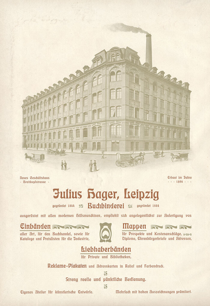 Full-page ad from the 1902 edition of Die Graphischen K&uuml;nste der Gegenwart, a compilation of Jugendstil art and printing.