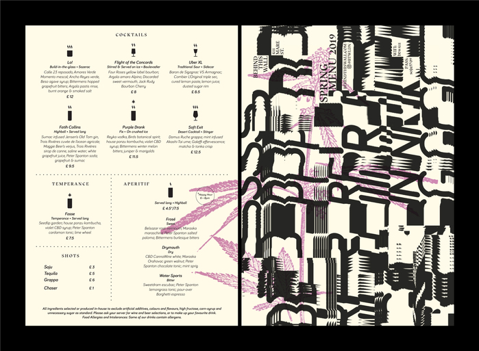 Spring Menu 2019 for Behind This Wall 3