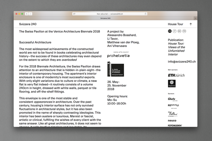 Still from the website, realized by Ron Widmer / pokus.ch, Zurich.