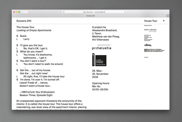 Still from the website, realized by Ron Widmer / pokus.ch, Zurich.