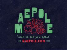 Maepole restaurant logo, sign, menu, website