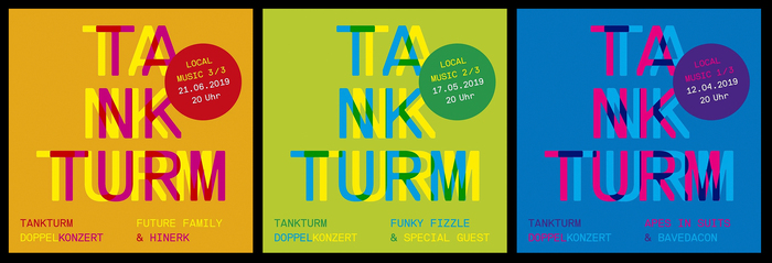 Web posters announcing a series of double concerts in 2019.