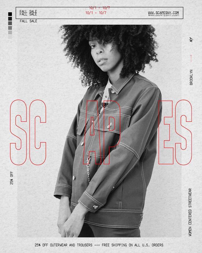 Outlined logo in an ad for Fall Sale 2018.