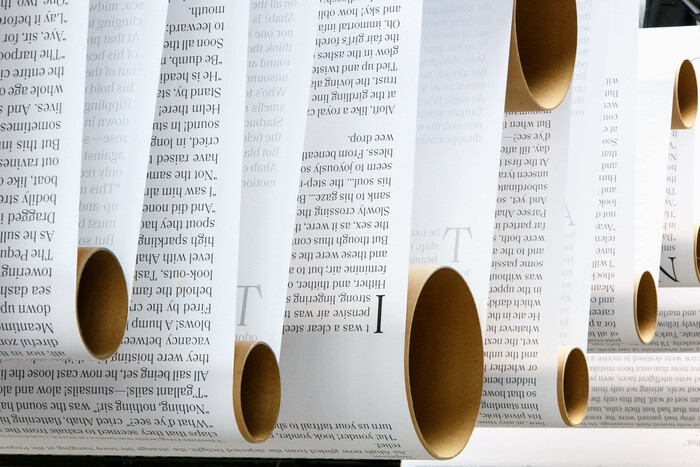 The text of Herman Melville&rsquo;s famous novel is set in Saol. Section beginnings are marked by drop caps.