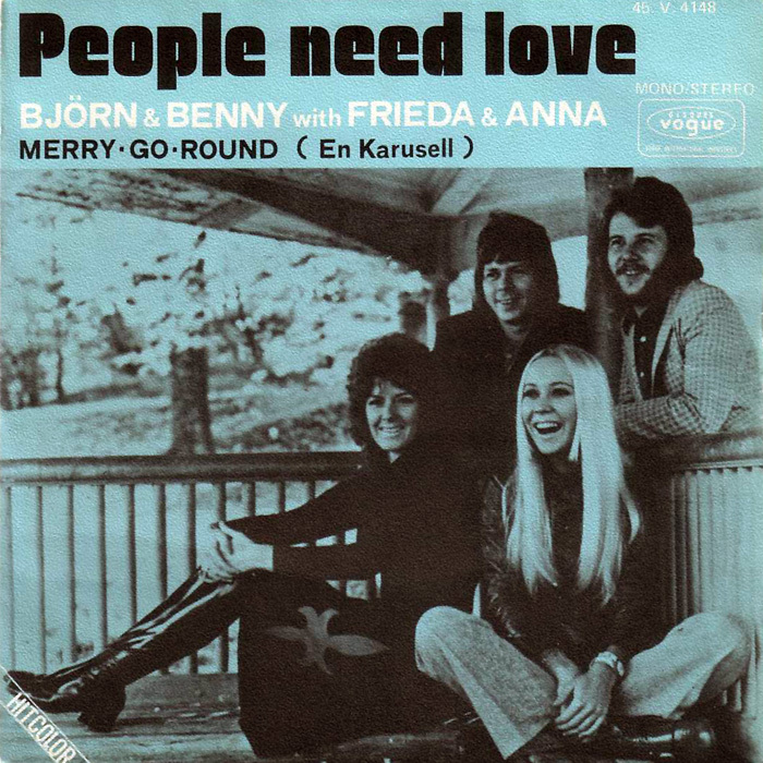 French pressing of &ldquo;People Need Love&rdquo; on Disques Vogue, featuring  and .