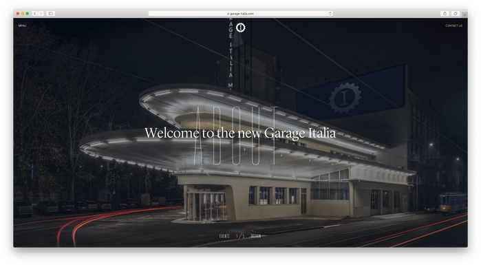 Garage Italia website 1