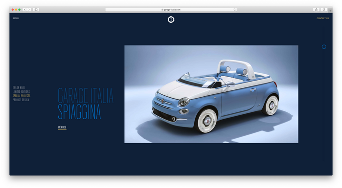 Garage Italia website 2