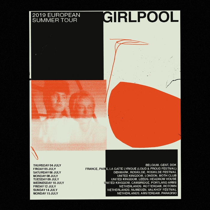 Poster for Girlpool’s European Summer Tour 2019