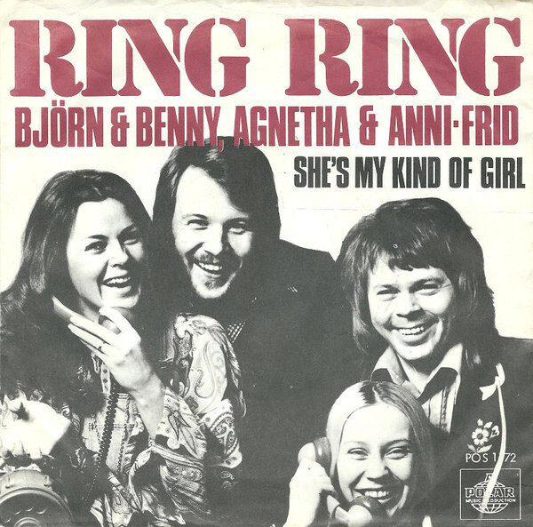 The sleeve of the Danish version of “Ring Ring” by Polar combines Stencil and .