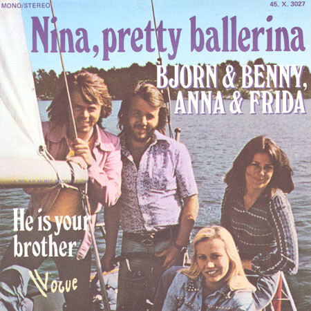 “Nina, Pretty Ballerina” as released in France by Vogue. The font in use is .