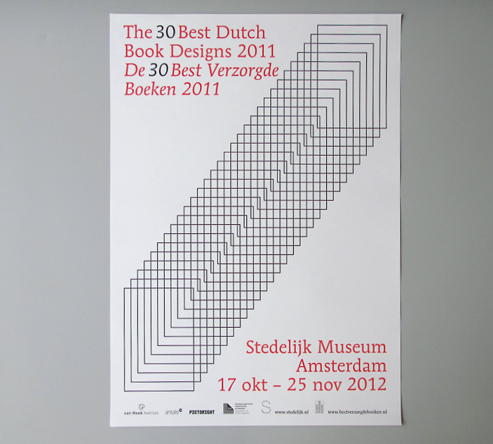 Poster for the exhibition of the Best Dutch Book Designs in the Stedelijk Museum Amsterdam