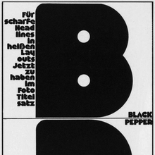 Black Pepper ad in <cite>Modern Publicity</cite> (1973)