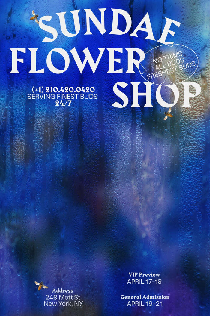 Poster for the Sundae Flower Shop pop-up shop in New York