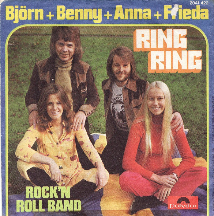 German release on Polydor. &ldquo;Ring Ring&rdquo; is in , the rest in the equally squarish .
