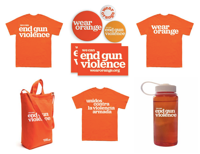 T-shirts, bags, bottles and other merchandise items.