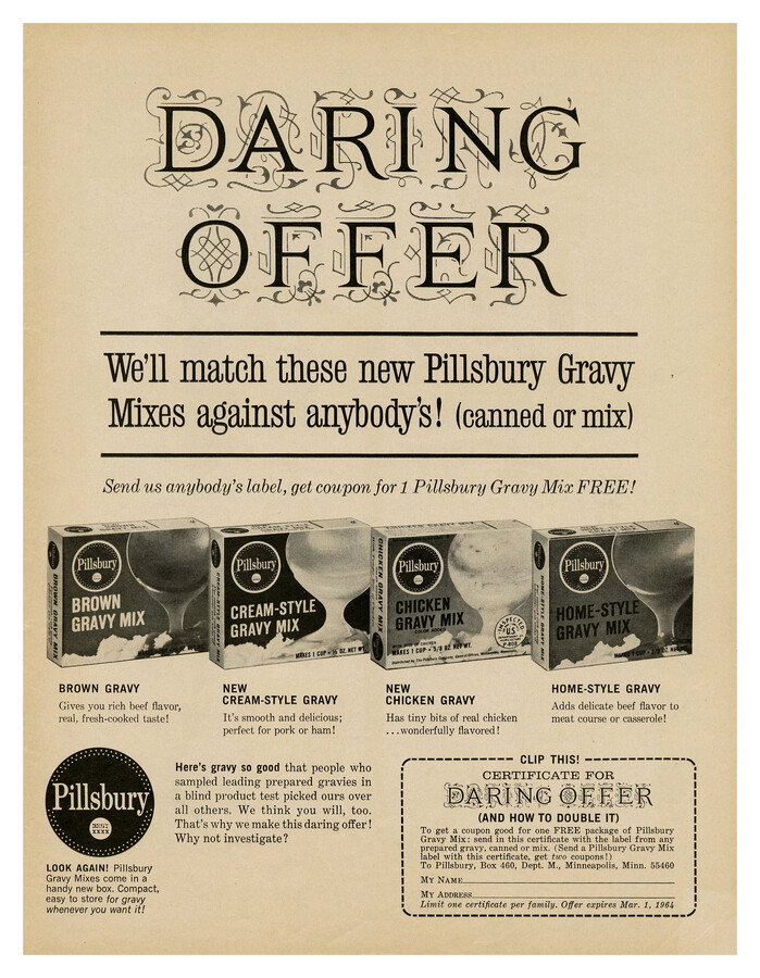 “Daring Offer” Pillsbury Gravy Mix ad
