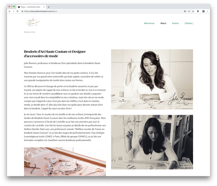 Julie Romero Paris website (2019) 1