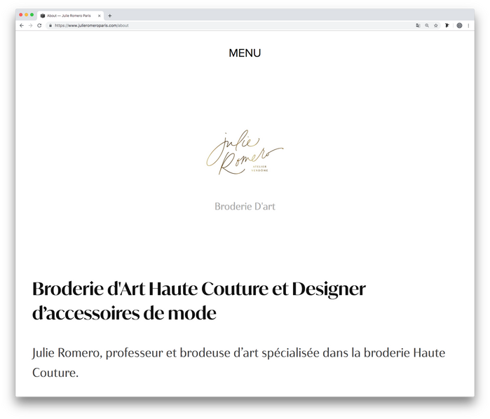 Julie Romero Paris website (2019) 2