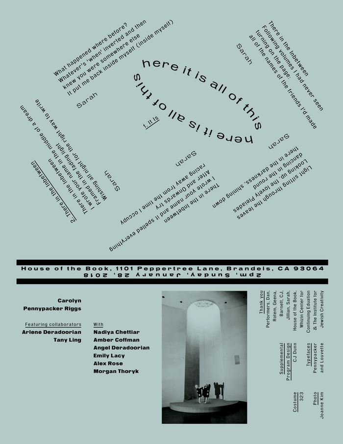 Carolyn Pennypacker Riggs performance art programs 4