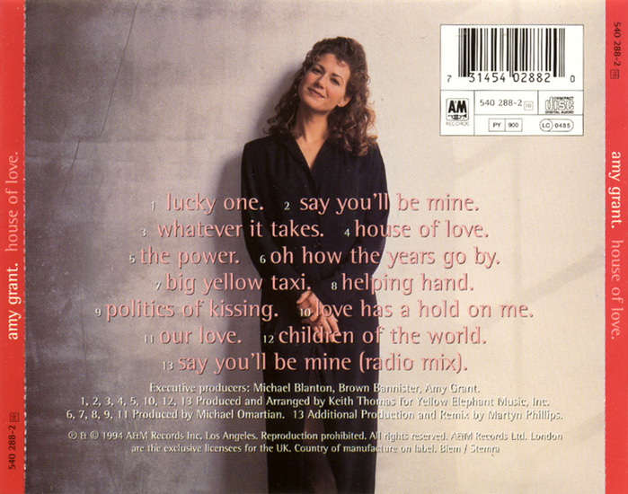 European CD album cover (back)