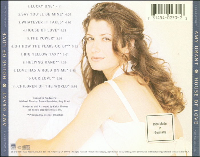 US CD album cover (back)