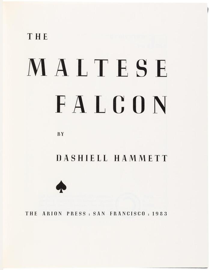 The Maltese Falcon (Arion Press, 1983) 3
