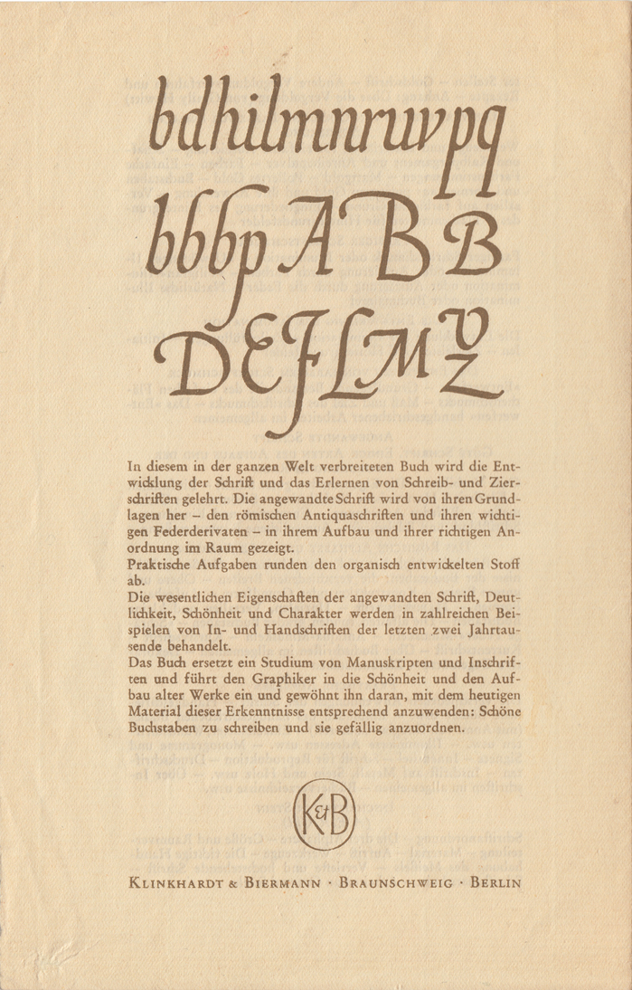 Schreibschrift, Zierschrift und angewandte Schrift, Klinkhardt &amp; Biermann ad 3