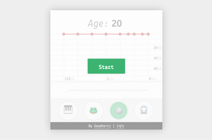 Interactive example of a plugin that mimics hearing loss, with typography set in , a typeface that evolved from Edmondson’s graduation project at the KABK.