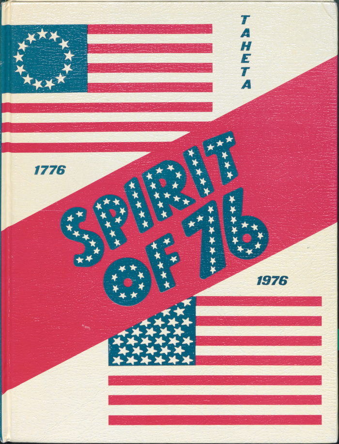 The cover design addresses the United States Bicentennial and shows the Betsy Ross flag from 1776 next to the 50-star flag introduced in 1960.
