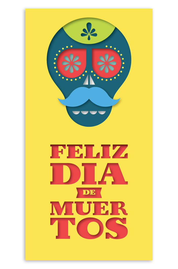 Greeting card for the Día de Muertos.