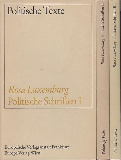 Politische Schriften I&ndash;III by Rosa Luxemburg, 1966&ndash;1968