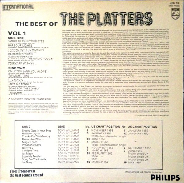 The Platters – The Best of (Vol 1 &amp; 2) album art 4